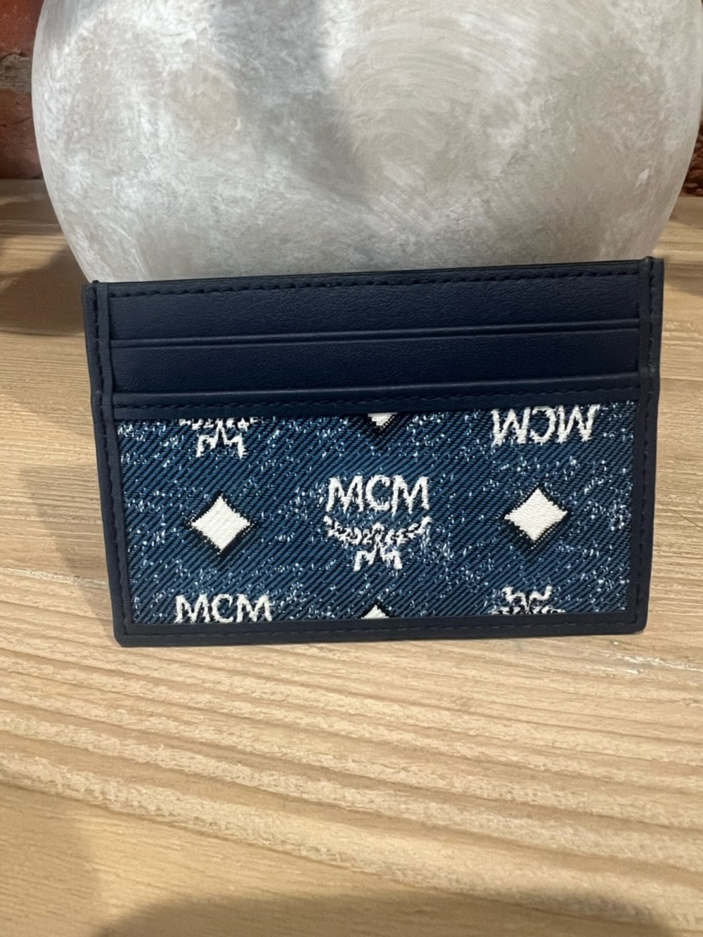 MCM Navy Denim Aren Card Case - Picture 5 of 8